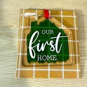 Our First Home Ornament Glass Ornament with ribbon | NEW